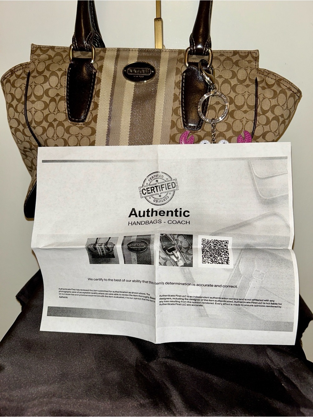Coach Legacy Signature Stripe Candace Carryall, with COA - Picture 10 of 10
